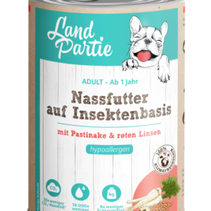 LandPartie Nassfutter 400g auf Insektenbasis Pastinake & roten Linsen